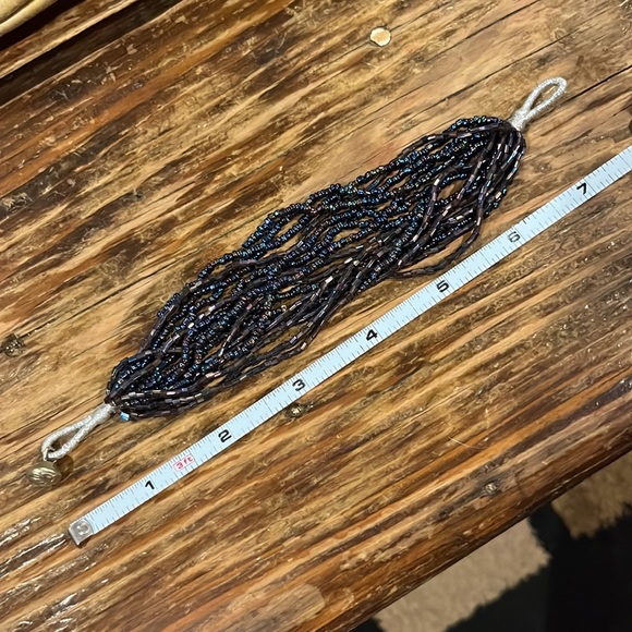 Blue Iridescent Bead Multi-strand Bracelet - Picture 4 of 4